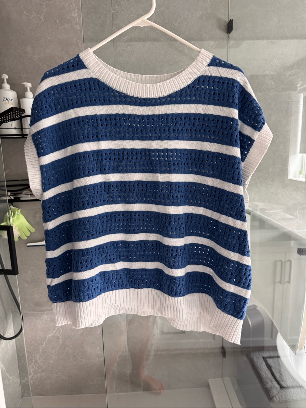 torrid Blue and White Striped Knit Top
